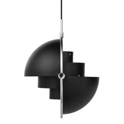 GUBI Multi-Lite pendant, small, chrome - black semi matt