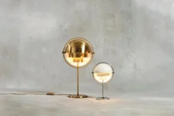 GUBI Multi-lite portable table lamp, chrome - white