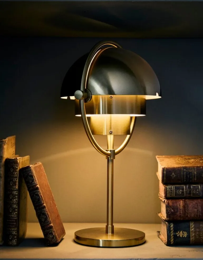 GUBI Multi-lite portable table lamp, brass - brass
