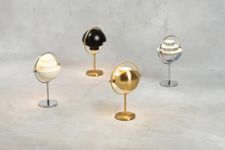 GUBI Multi-lite portable table lamp, brass - brass