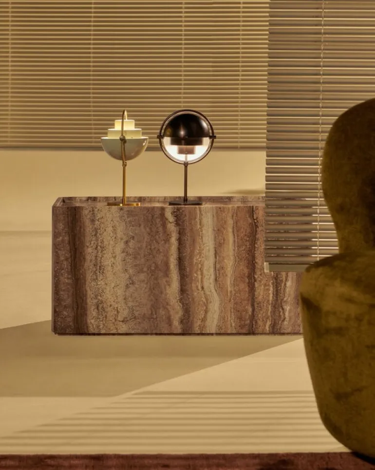 GUBI Multi-lite portable table lamp, brass - pastel grey