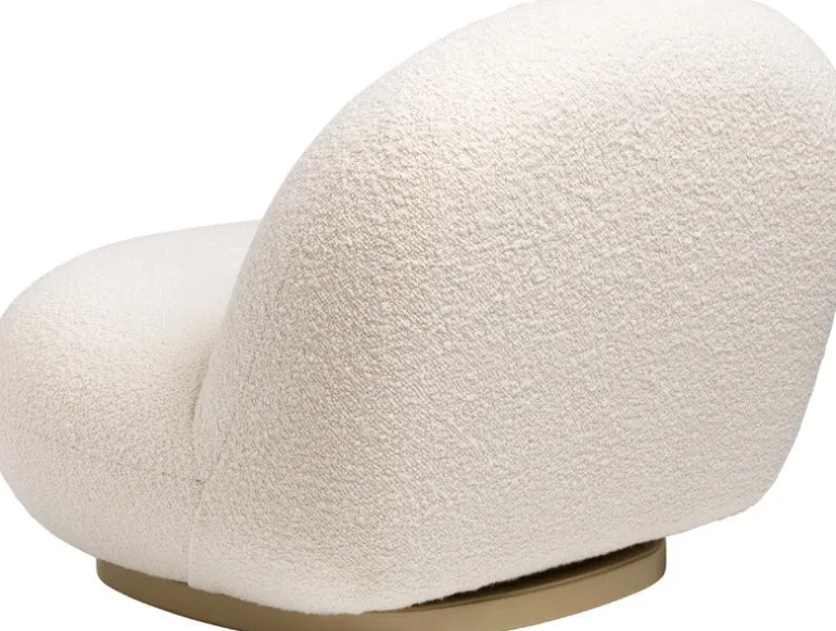 GUBI Pacha lounge chair, swivel base, Karakorum 001 - pearl gold