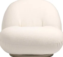 GUBI Pacha lounge chair, swivel base, Harp 24 - pearl gold