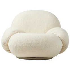 GUBI Pacha lounge chair with armrest, pearl gold - Karakorum 001