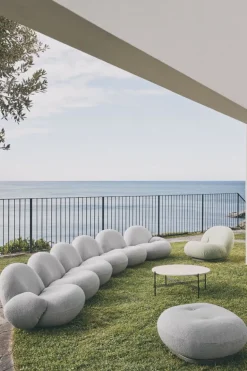 GUBI Pacha Outdoor lounge chair, swivel base, Chevron FR 008