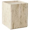 GUBI Pietra side table, 33 x 33 x 40 cm, neutral white travertine