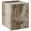 GUBI Pietra side table, 33 x 33 x 40 cm, sepia travertine