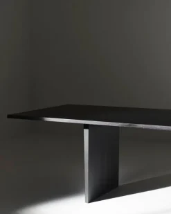 GUBI Private dining table, 260 x 100 cm, black / brown stained ash