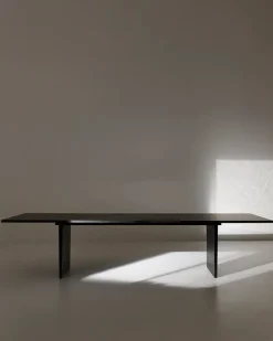 GUBI Private dining table, 260 x 100 cm, black / brown stained ash