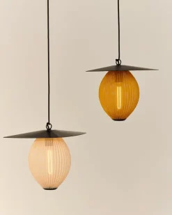 GUBI Satellite Outdoor pendant, 22 cm, black - mustard gold