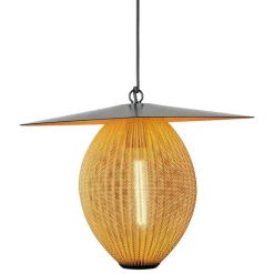 GUBI Satellite Outdoor pendant, 27 cm, black - mustard gold