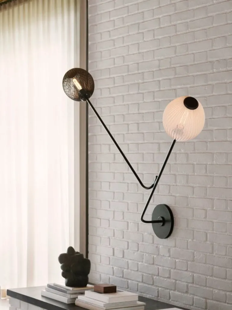 GUBI Satellite wall lamp, black and white
