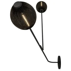GUBI Satellite wall lamp, soft black semi matt
