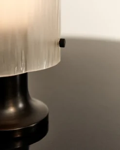 GUBI Seine portable lamp, antique brass - white