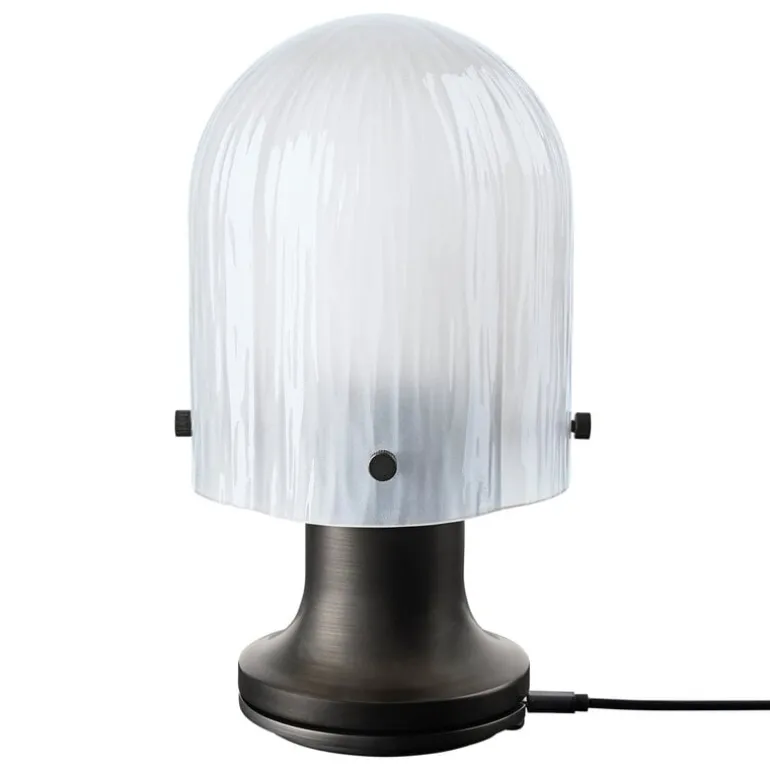 GUBI Seine portable lamp, antique brass - white