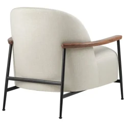 GUBI Sejour lounge chair with armrests, walnut-black-Flair Sp FR 201