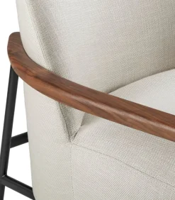 GUBI Sejour lounge chair w.armrests, walnut-black-Plain 0001