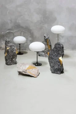 GUBI Stemlite table lamp, 42 cm, dimmable, black red