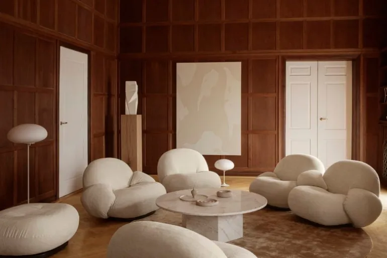 GUBI Stemlite table lamp, 42 cm, dimmable, pebble grey