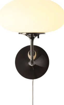 GUBI Stemlite wall lamp, black chrome