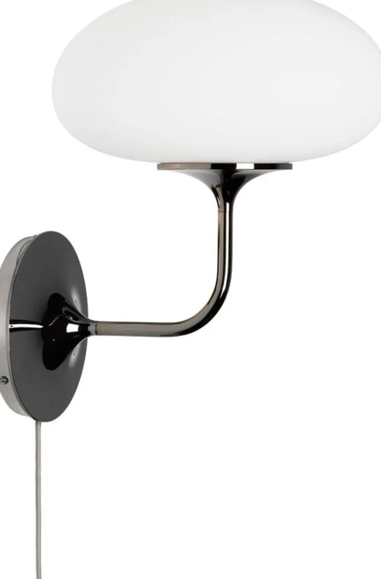 GUBI Stemlite wall lamp, black chrome