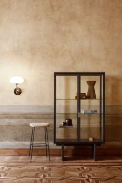 GUBI Stemlite wall lamp, black chrome