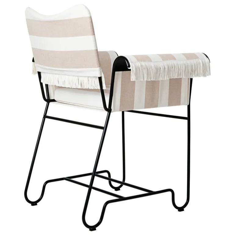 GUBI Tropique chair with fringes, classic black - Leslie Stripe 40