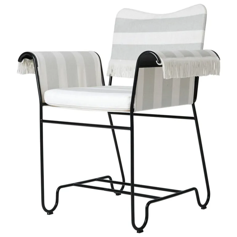 GUBI Tropique chair with fringes, classic black - Leslie Stripe 20