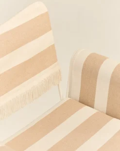 GUBI Tropique chair with fringes, classic white - Leslie Stripe 40