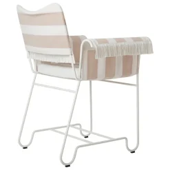 GUBI Tropique chair with fringes, classic white - Leslie Stripe 40