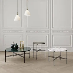GUBI TS coffee table, 40 cm, black - green marble