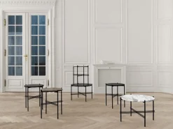 GUBI TS coffee table, 40 cm, black - white marble