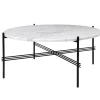 GUBI TS coffee table, 80 cm, black - white marble