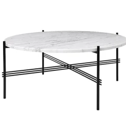 GUBI TS coffee table, 80 cm, black - white marble