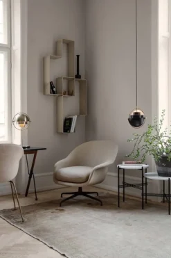 GUBI TS coffee table, 55 cm, black - white marble