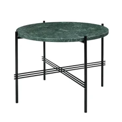 GUBI TS coffee table, 55 cm, black - green marble