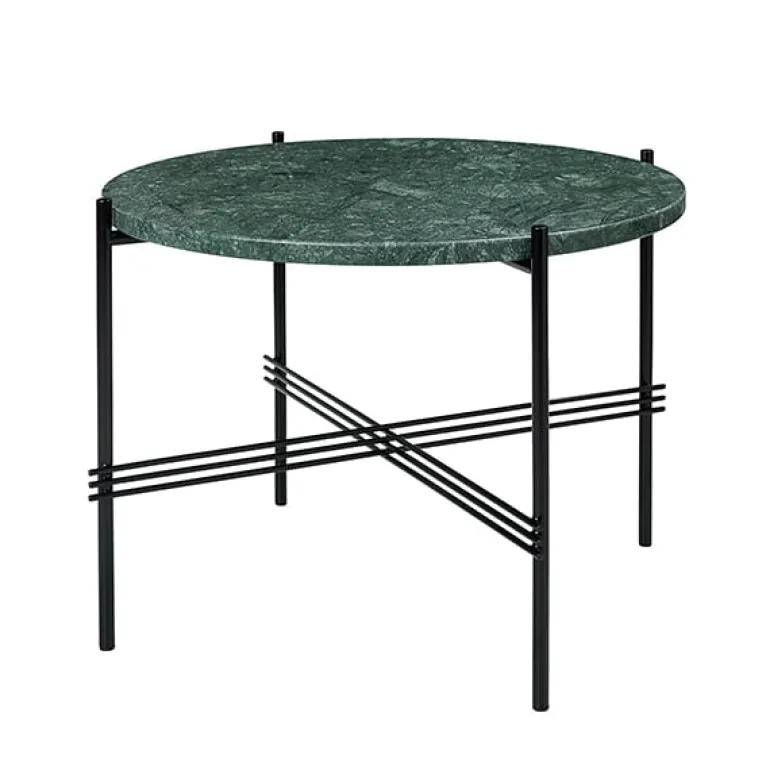 GUBI TS coffee table, 55 cm, black - green marble