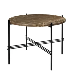GUBI TS coffee table, 55 cm, black - brown marble