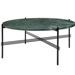 GUBI TS coffee table, 80 cm, black - green marble