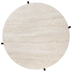 GUBI TS Outdoor coffee table, 80 cm, black - white travertine