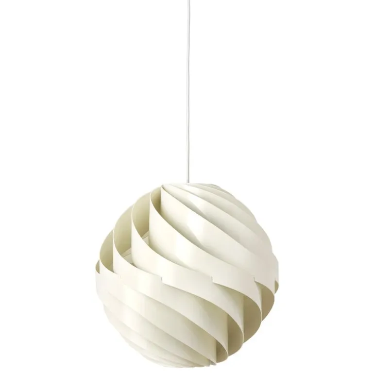 GUBI Turbo pendant, 36 cm, alabaster white, glossy