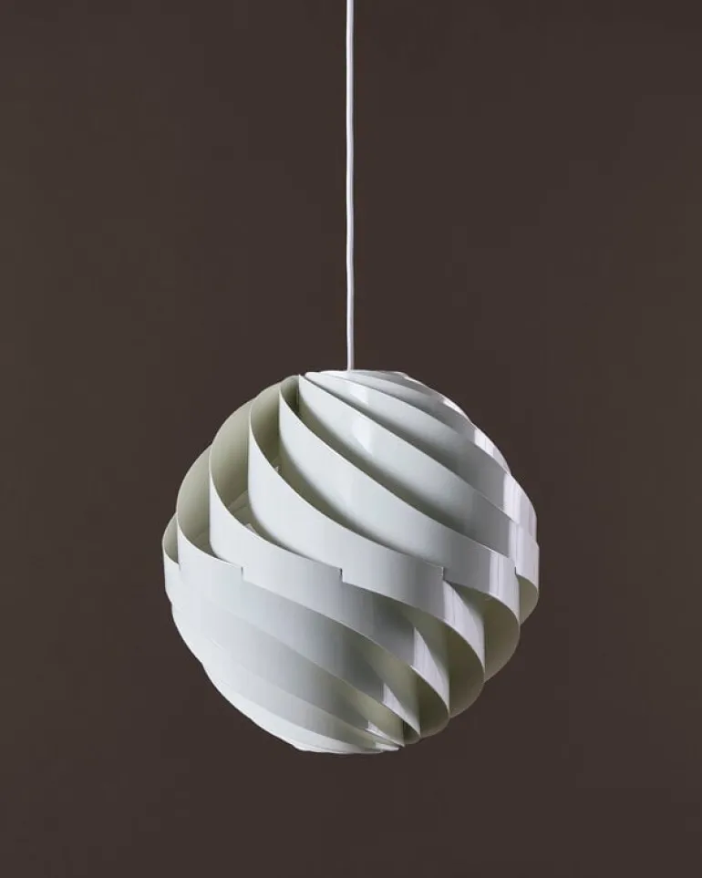 GUBI Turbo pendant, 36 cm, alabaster white, glossy