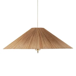 GUBI Tynell 1972 pendant, 90 cm, brass - bamboo