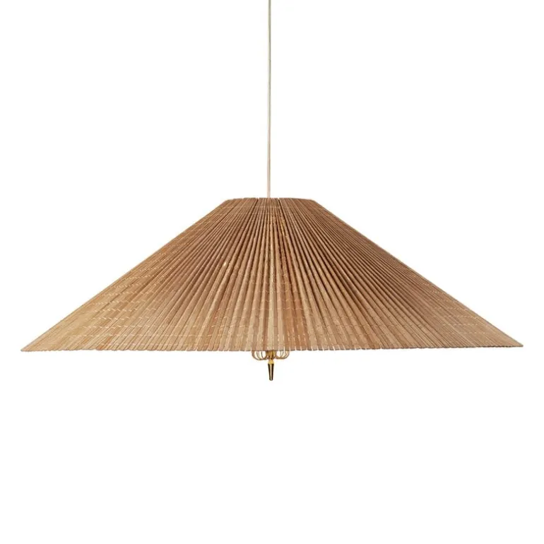 GUBI Tynell 1972 pendant, 90 cm, brass - bamboo