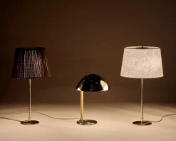 GUBI Tynell 9209 table lamp, brass - rattan