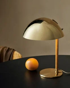 GUBI Tynell 9209 table lamp, brass - rattan