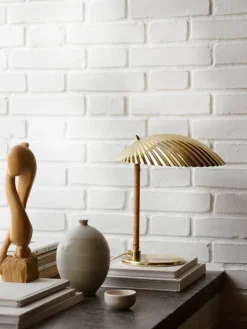 GUBI Tynell 5321 table lamp, brass - rattan