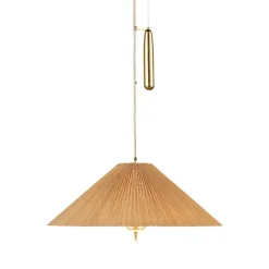 GUBI Tynell A1972 pendant, 60 cm, brass - bamboo