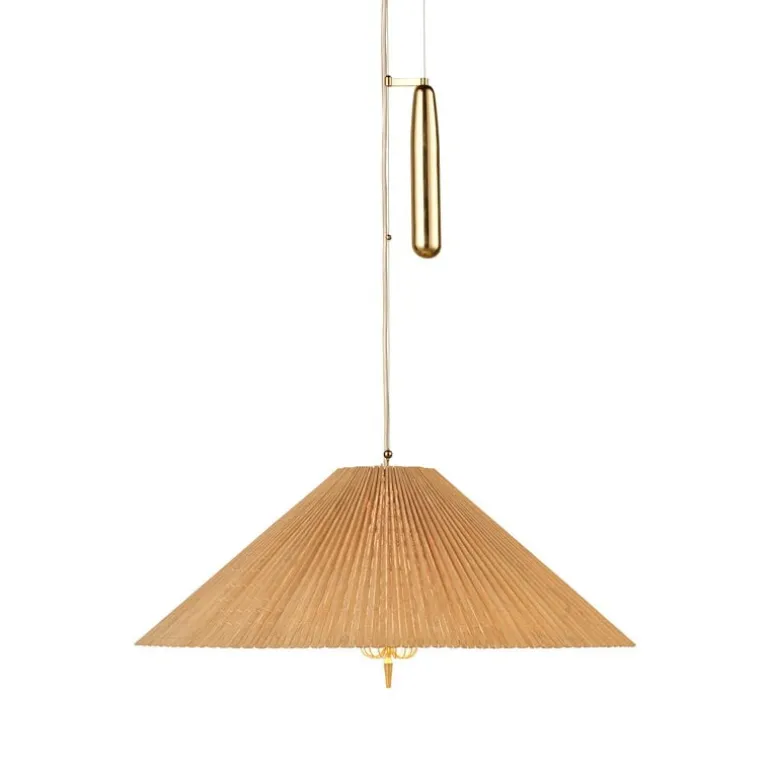 GUBI Tynell A1972 pendant, 60 cm, brass - bamboo