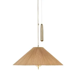GUBI Tynell A1972 pendant, 60 cm, brass - bamboo